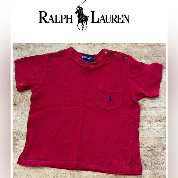 Vintage Polo by Ralph Lauren Infant XL (18-24mo) Red Cotton‎ Pocket Tee - Picture 1 of 12